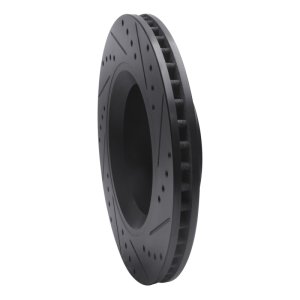 Jeep Liberty Brake Rotor (1) - Front Left - R1 Concepts - Drilled & Slotted - Black - `11-`12